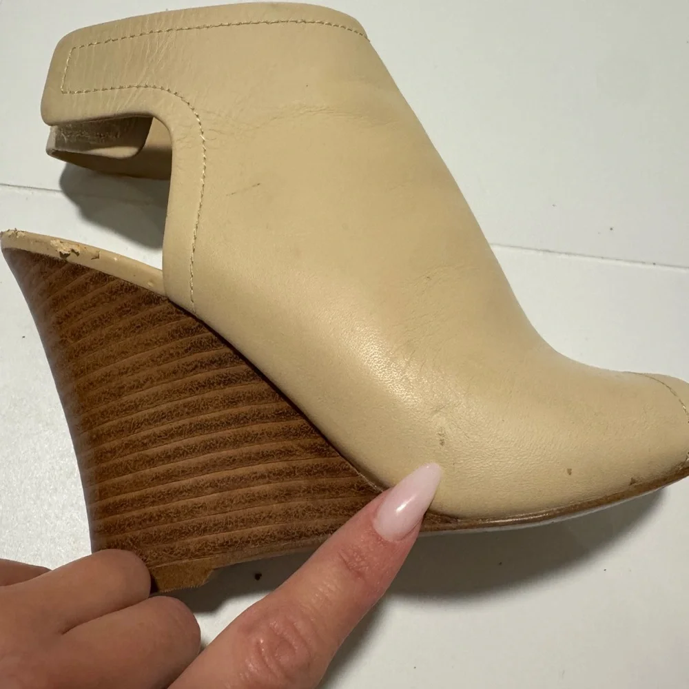 Aldo Cream Peep-Toe Wedges